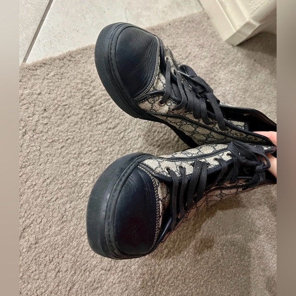 Gucci GG Brooklyn California High Top leather Logo monogram canvas sneakers shoe - Picture 6 of 13